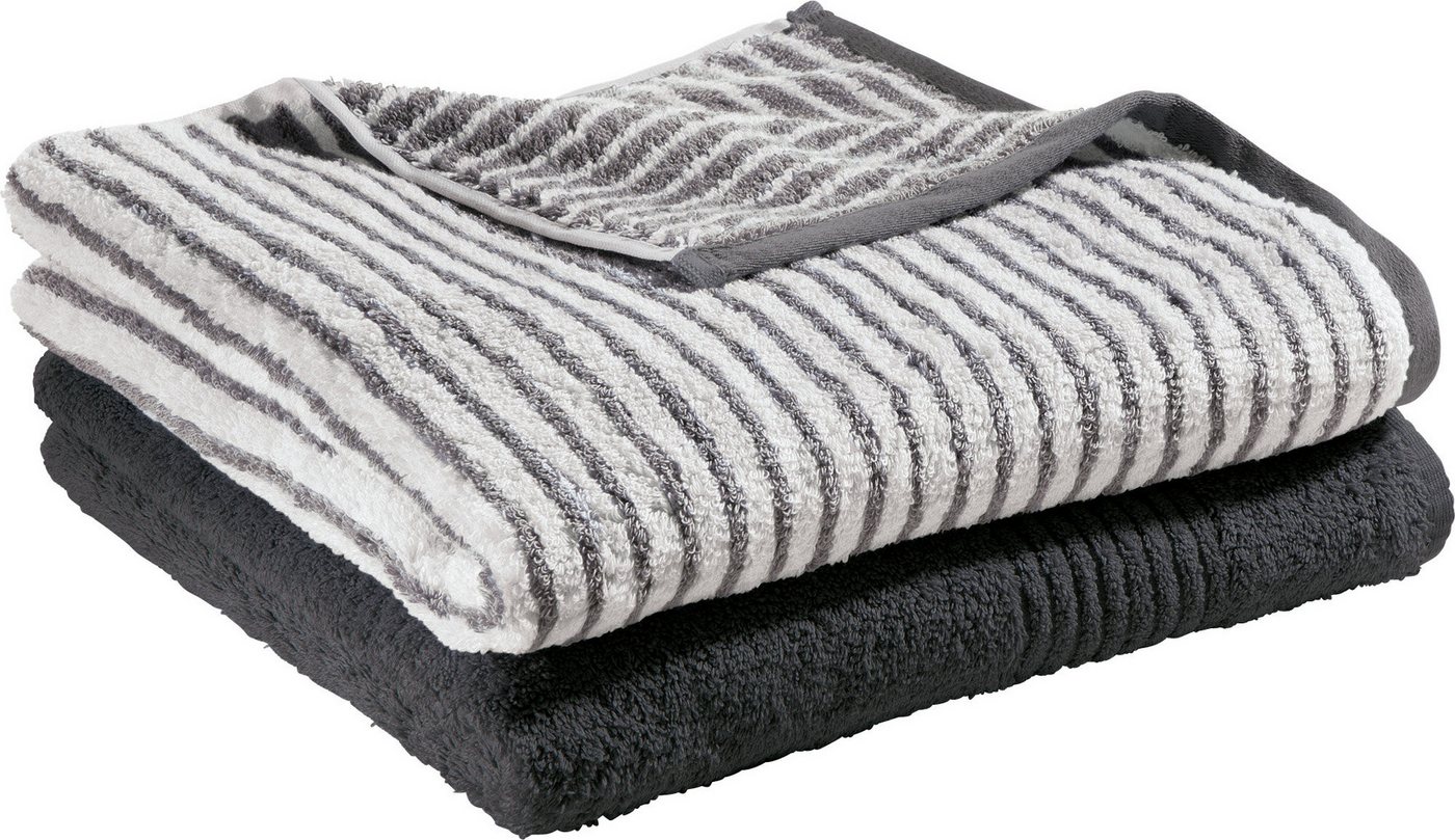Erwin Müller Duschtuch Duschtuch "Konstanz" 2er-Set Uni/Streifen, Frottier, Walk-Frottier Streifen Erwin Müller Duschtuch Duschtuch "Konstanz" 2er-Set Uni/Streifen, Frottier, Walk-Frottier Streifen von Erwin Müller