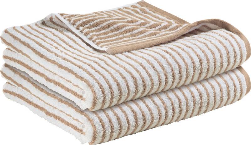 Erwin Müller Duschtuch Duschtuch "Konstanz" 2er-Pack Streifen, Jacquard, Walk-Frottier Streifen von Erwin Müller