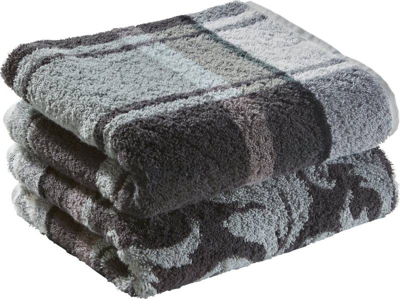 Erwin Müller Duschtuch Duschtuch "Ludwigsburg" 2er-Pack, Jacquard, Walk-Frottier Karo von Erwin Müller