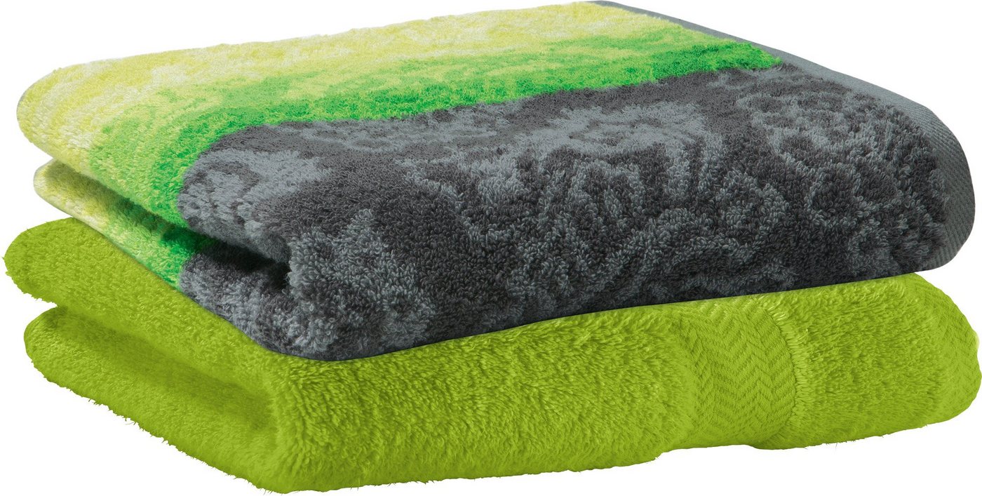Erwin Müller Duschtuch Duschtuch-Set "Paisley" 2er-Pack, Frottier (2-St), Walk-Frottier Uni von Erwin Müller