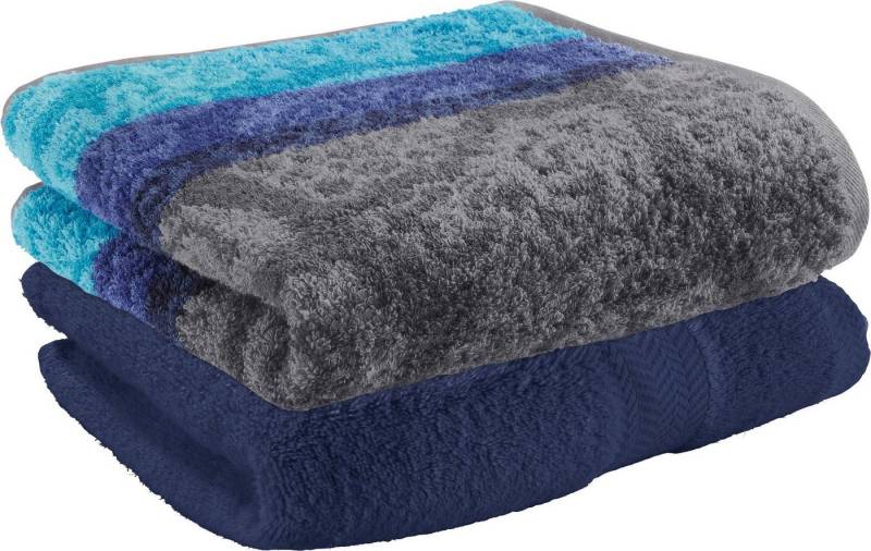Erwin Müller Duschtuch Duschtuch-Set "Paisley" 2er-Pack, Frottier (2-St), Walk-Frottier Uni von Erwin Müller