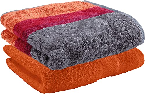 Erwin Müller Duschtuch-Set Paisley 2er-Pack Walk-Frottier orange/grau Größe 70x140 cm Erwin Müller Duschtuch-Set Paisley 2er-Pack Walk-Frottier orange/grau Größe 70x140 cm von Erwin Müller