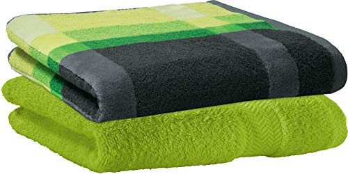 Erwin Müller Duschtuch-Set Streifen 2er-Pack Walk-Frottier grün/apfelgrün/grau Größe 70x140 cm Erwin Müller Duschtuch-Set Streifen 2er-Pack Walk-Frottier grün/apfelgrün/grau Größe 70x140 cm von Erwin Müller
