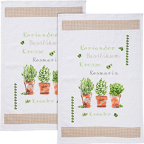 Erwin Müller Frottier-Geschirrtuch 2er-Pack Baumwolle Kräuter Größe 45x70 cm Erwin Müller Frottier-Geschirrtuch 2er-Pack Baumwolle Kräuter Größe 45x70 cm von Erwin Müller