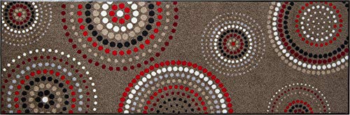 Erwin Müller Fußmatte Ludwigshafen, Schmutzfangmatte, Sauberlaufmatte Kreise braun/rot Größe 80x200 cm - rutschfest, pflegeleicht, für Fußbodenheizung geeignet (weitere Farben, Größen) von Erwin Müller