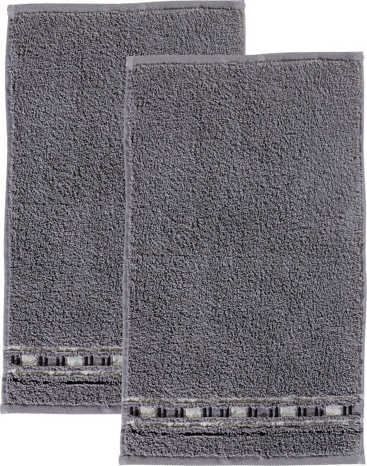 Erwin Müller Gästehandtuch Gästetuch "Achern" 2er-Pack, Frottier, Walk-Frottier Uni von Erwin Müller