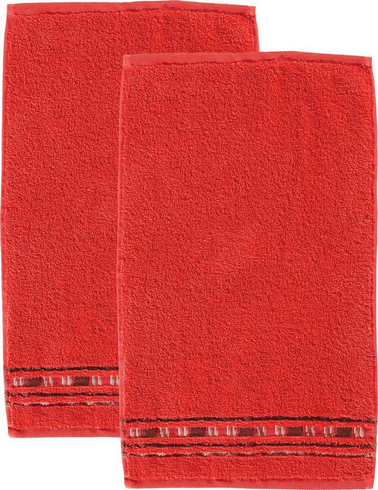 Erwin Müller Gästehandtuch Gästetuch "Achern" 2er-Pack, Frottier, Walk-Frottier Uni von Erwin Müller