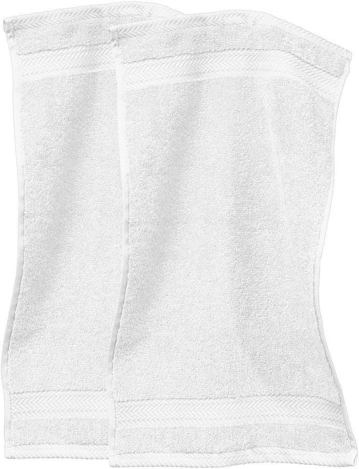 Erwin Müller Gästehandtuch Gästetuch "Friedrichshafen" 2er-Pack, Frottier, Walk-Frottier Uni von Erwin Müller