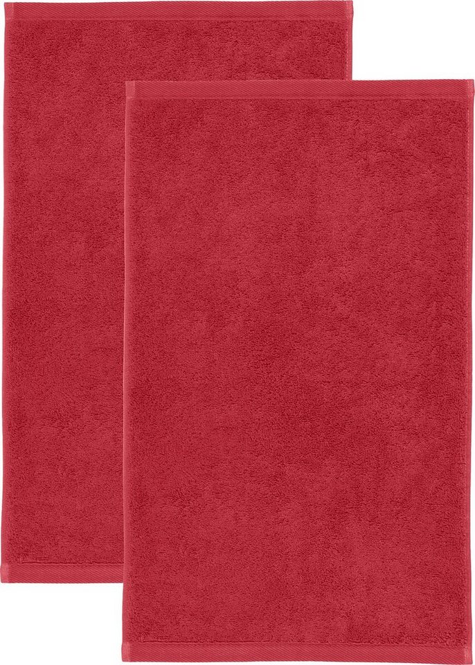 Erwin Müller Gästehandtuch Gästetuch "Heidenheim" 2er-Pack, Frottier (2-St), Walk-Frottier Uni von Erwin Müller