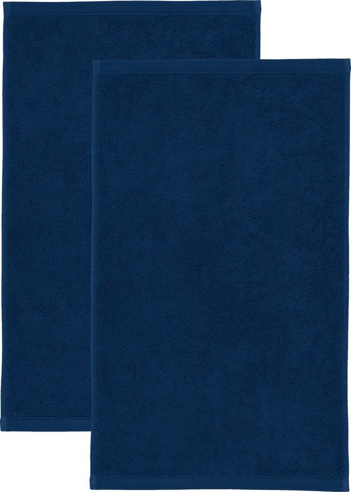 Erwin Müller Gästehandtuch Gästetuch "Heidenheim" 2er-Pack, Frottier, Walk-Frottier Uni von Erwin Müller