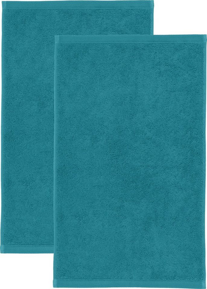 Erwin Müller Gästehandtuch Gästetuch "Heidenheim" 2er-Pack, Frottier (2-St), Walk-Frottier Uni von Erwin Müller
