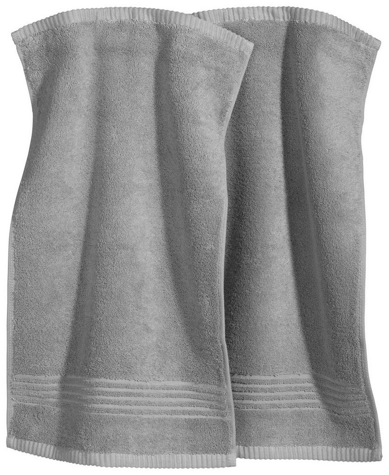 Erwin Müller Gästehandtuch Gästetuch "Konstanz" 2er-Pack, Frottier, Walk-Frottier Uni von Erwin Müller