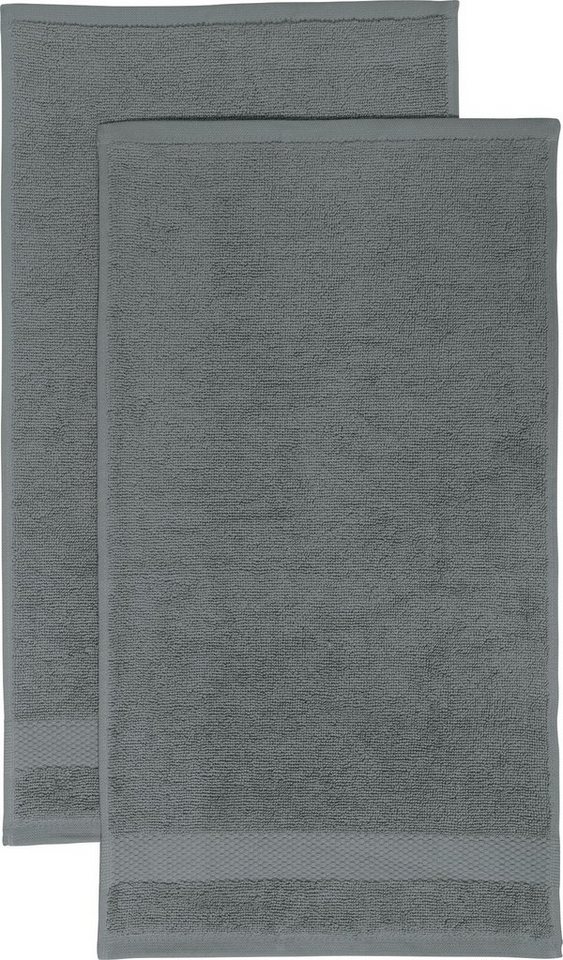 Erwin Müller Gästehandtuch Gästetuch "Sindelfingen" 2er-Pack, Frottier, Walk-Frottier kochfest Uni von Erwin Müller