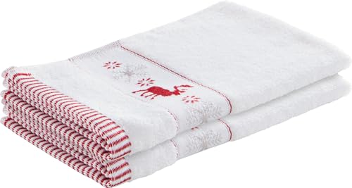 Erwin Müller Gästetuch 2er-Pack Walk-Frottier weiß/rot Größe 30x50 cm Erwin Müller Gästetuch 2er-Pack Walk-Frottier weiß/rot Größe 30x50 cm von Erwin Müller