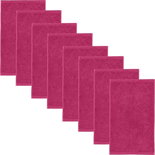 Erwin Müller Gästetuch 8er-Pack, Serie Heidenheim 100% Baumwolle -Fuchsia Größe 30x50 cm - schnell trocknend und extra saugstark, kuschelweich, voluminöse Spitzenqualität von Erwin Müller