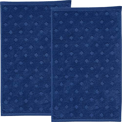 Erwin Müller Walk-Frottier Gästetuch 2er-Pack Baden Baden - extra saugstark, schnell trocknend, samtweich, mit Schlaufe - dunkelblau Größe 30x50 cm von Erwin Müller