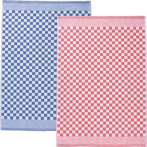Erwin Müller Geschirrtuch 2er-Pack Baumwolle Karo rot/blau Größe 45x70 cm von Erwin Müller