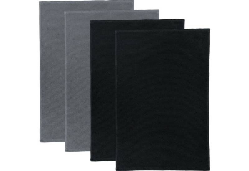 Erwin Müller Geschirrtuch Frottier-Geschirrtuch 2-farbig 4er-Pack, Baumwolle Uni von Erwin Müller