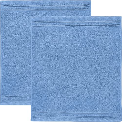 Erwin Müller Geschirrtuch Frottier hellblau Größe 50x50 cm, Küchentuch, Küchen-Handtuch 2er-Pack - strapazierstark, hohe Saugkraft, 100% Baumwolle, mit Schlaufe von Erwin Müller