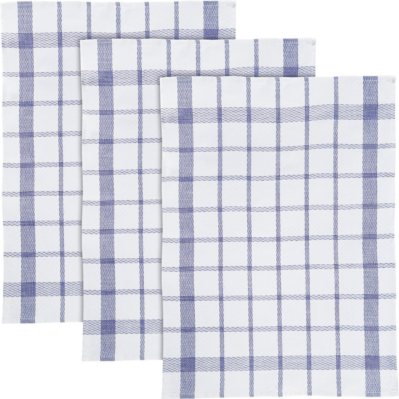 Erwin Müller Geschirrtuch Geschirrtuch 3er-Pack, Halbleinen Karo von Erwin Müller