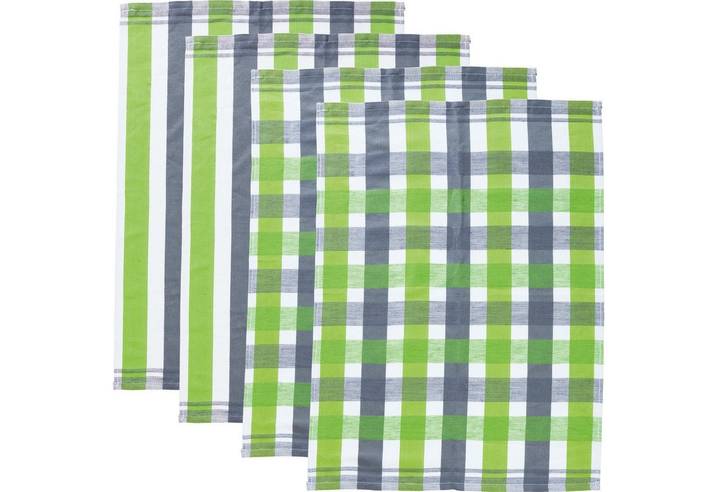 Erwin Müller Geschirrtuch Geschirrtuch 4er-Pack, Halbleinen Streifen von Erwin Müller