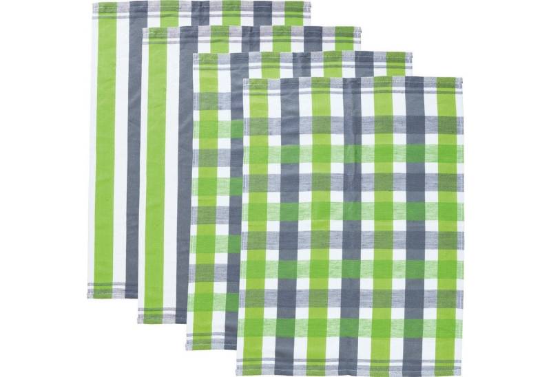 Erwin Müller Geschirrtuch Geschirrtuch 4er-Pack, Halbleinen Streifen von Erwin Müller