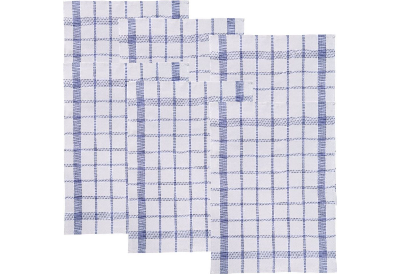 Erwin Müller Geschirrtuch Geschirrtuch 6er-Pack, Halbleinen Karo von Erwin Müller