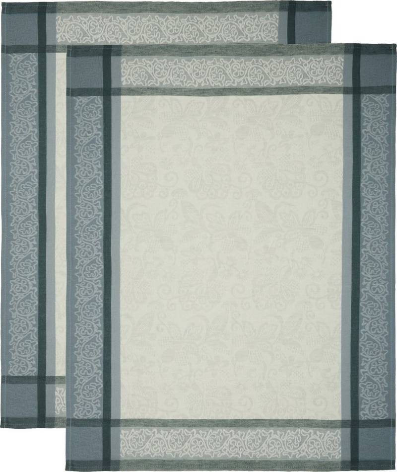 Erwin Müller Geschirrtuch Geschirrtuch "Blumen" 2er-Pack, Halbleinen Blumen von Erwin Müller