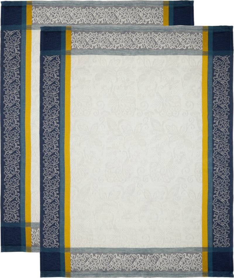 Erwin Müller Geschirrtuch Geschirrtuch "Blumen" 2er-Pack, Halbleinen Blumen von Erwin Müller