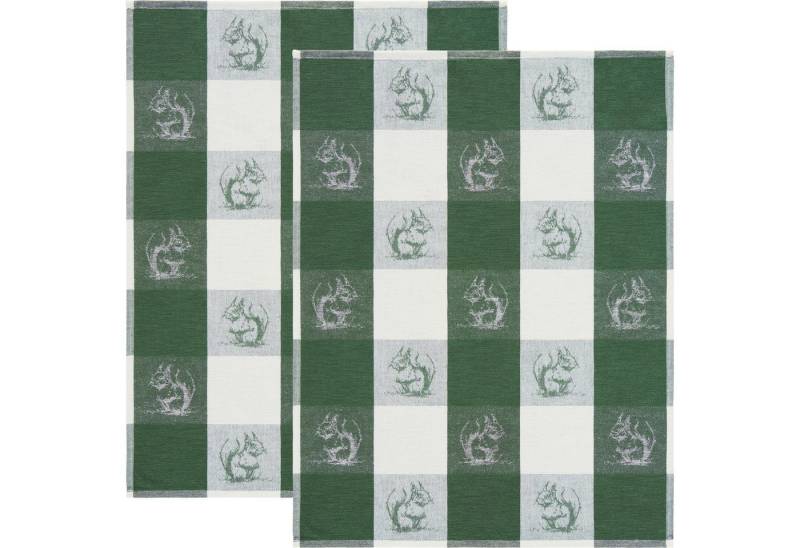 Erwin Müller Geschirrtuch Geschirrtuch "Eichhörnchen" 2er-Pack, Halbleinen Motiv von Erwin Müller