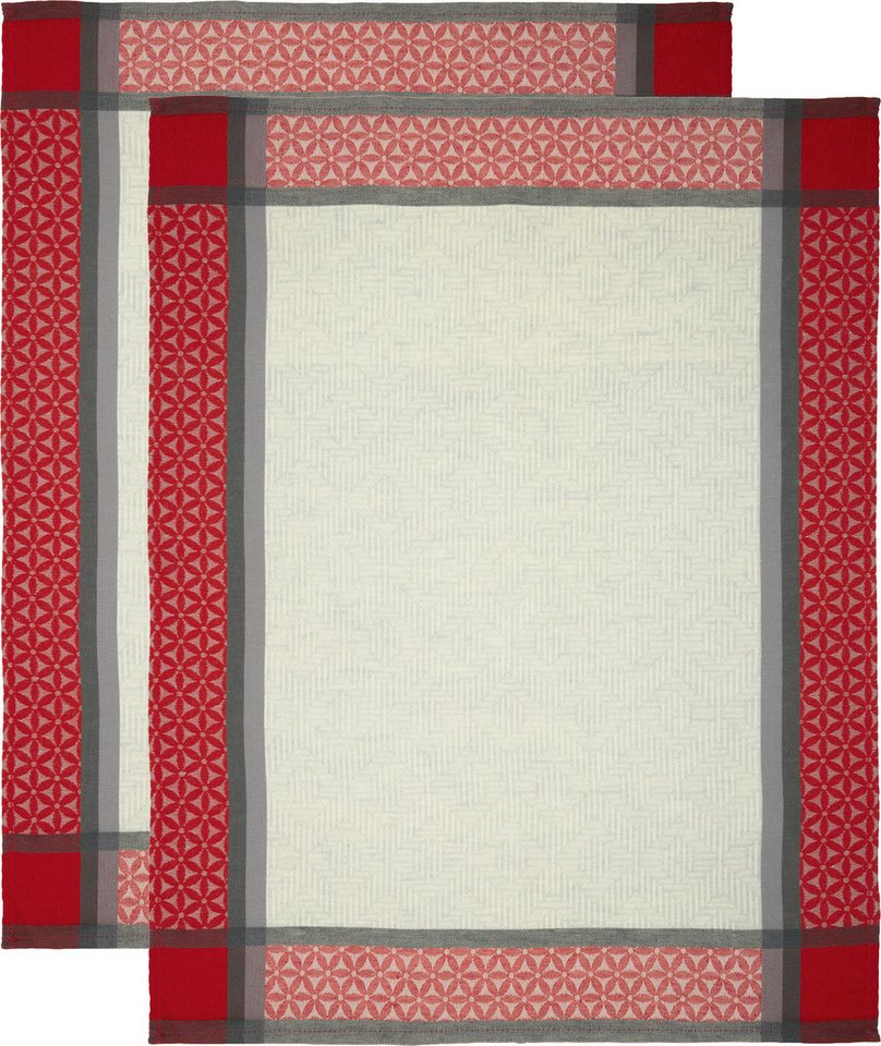Erwin Müller Geschirrtuch Geschirrtuch "Grafik" 2er-Pack, (2-tlg), Halbleinen Streifen von Erwin Müller