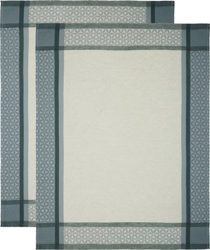 Erwin Müller Geschirrtuch Geschirrtuch "Grafik" 2er-Pack, (2-tlg), Halbleinen Streifen von Erwin Müller