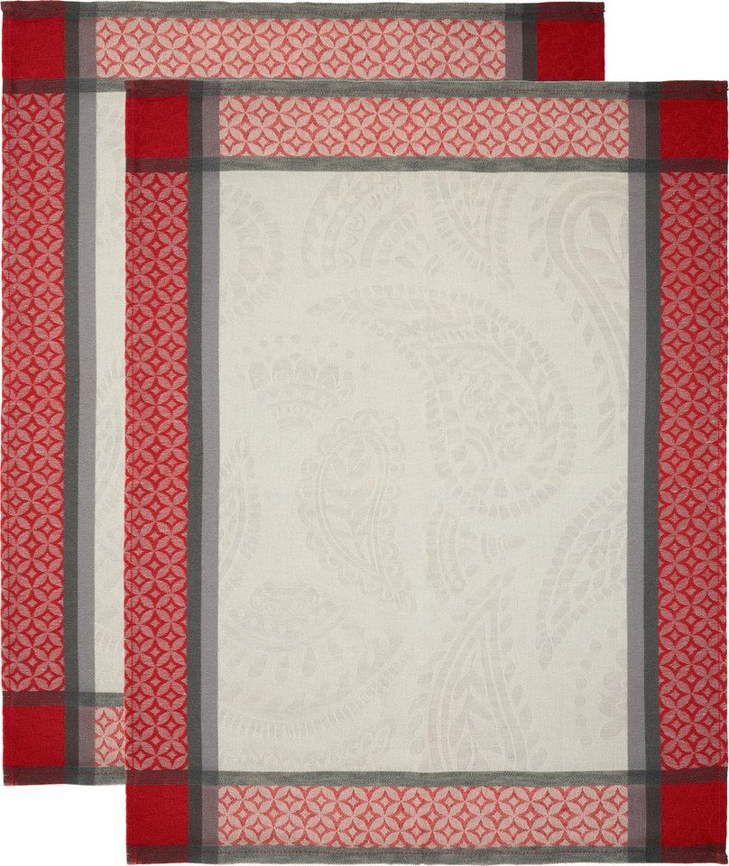 Erwin Müller Geschirrtuch Geschirrtuch "Paisley" 2er-Pack, Halbleinen Motiv von Erwin Müller
