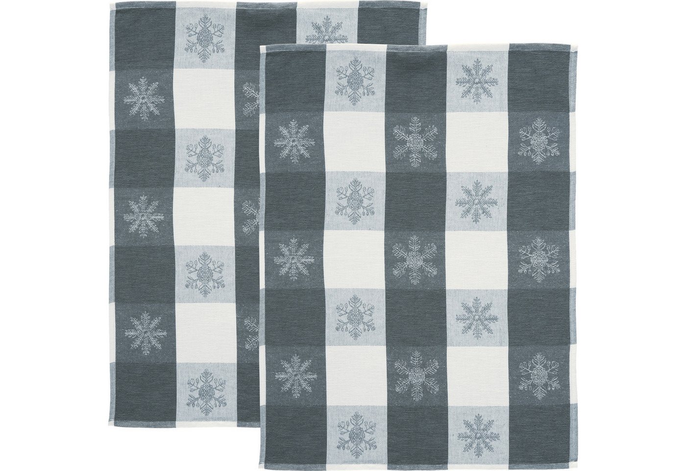 Erwin Müller Geschirrtuch Geschirrtuch "Schneeflocken" im 2er-Pack, Halbleinen Motiv Erwin Müller Geschirrtuch Geschirrtuch "Schneeflocken" im 2er-Pack, Halbleinen Motiv von Erwin Müller