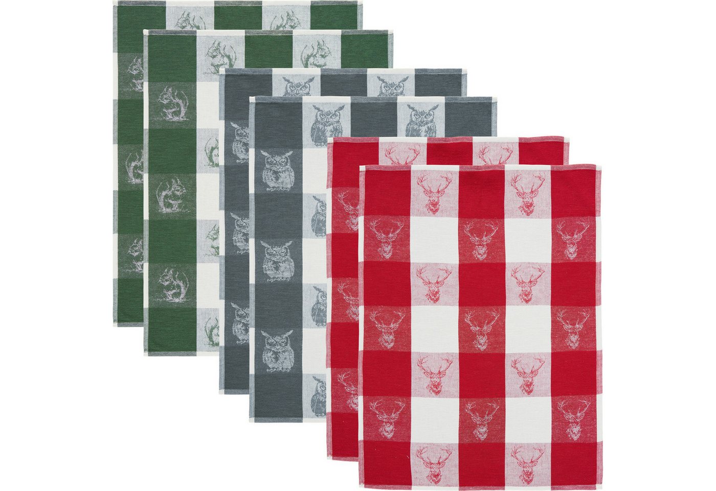Erwin Müller Geschirrtuch Geschirrtuch "Waldtiere" 6er-Pack, Halbleinen Motiv Tiermotiv Erwin Müller Geschirrtuch Geschirrtuch "Waldtiere" 6er-Pack, Halbleinen Motiv Tiermotiv von Erwin Müller