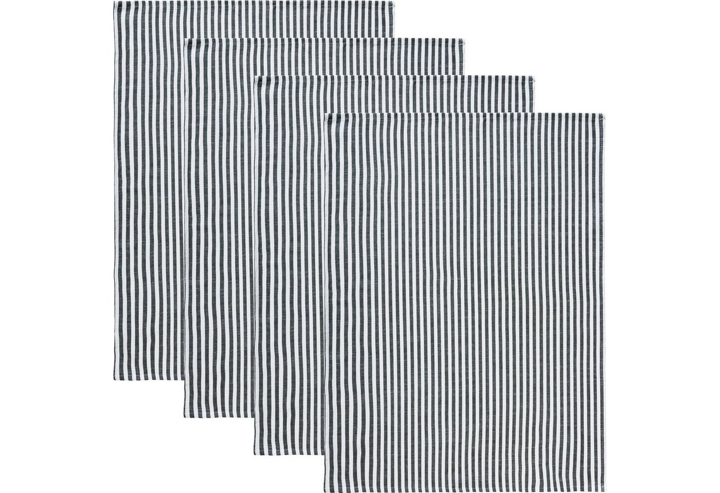 Erwin Müller Geschirrtuch Geschirrtuch 4er-Pack, Halbleinen Streifen von Erwin Müller