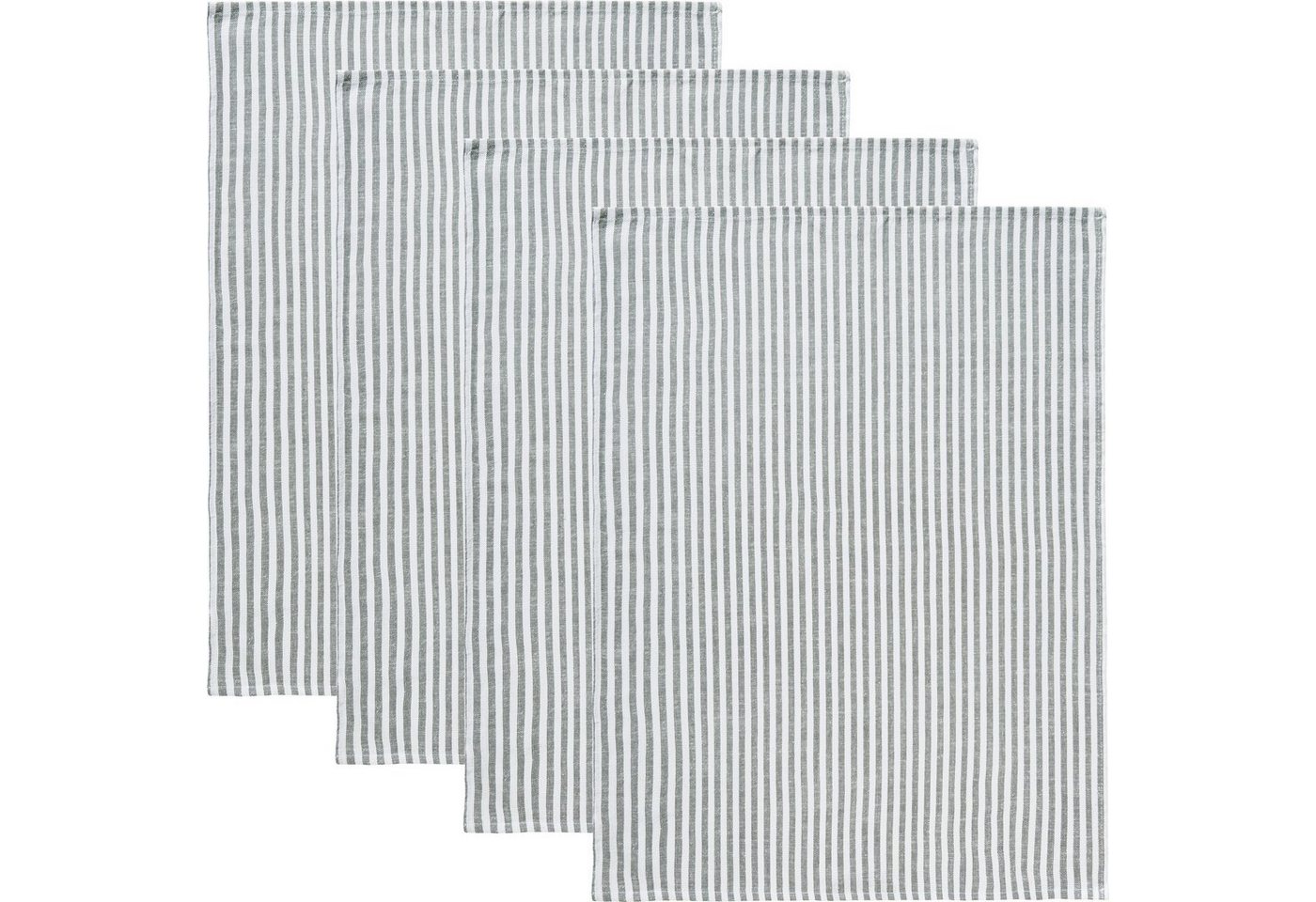 Erwin Müller Geschirrtuch Geschirrtuch 4er-Pack, Halbleinen Streifen von Erwin Müller
