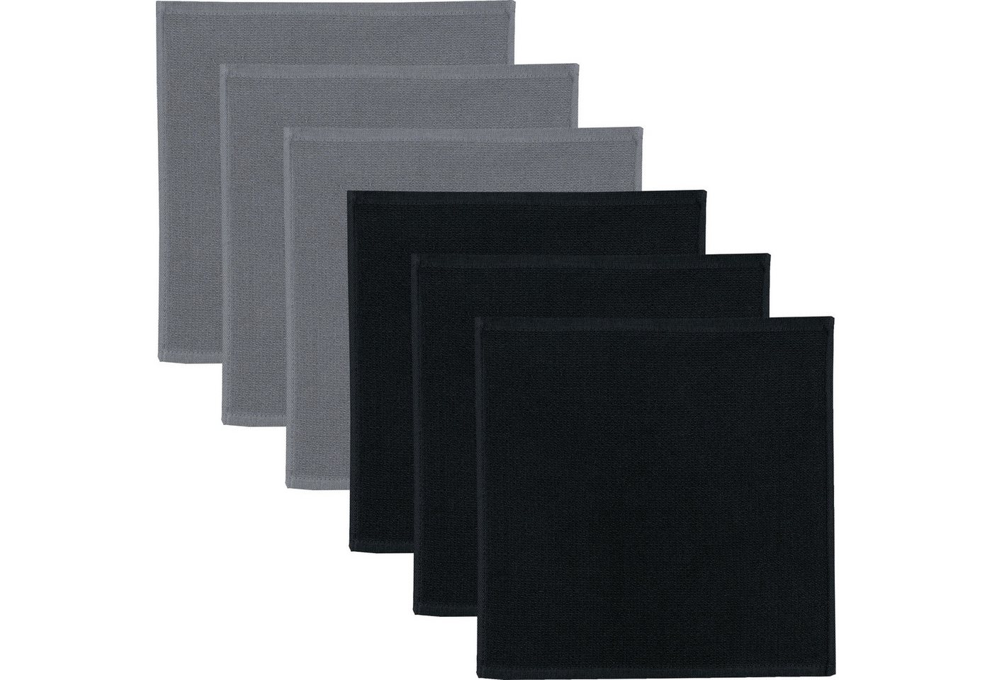 Erwin Müller Geschirrtuch Spültuch 2-farbig 6er-Pack, Baumwolle Uni von Erwin Müller