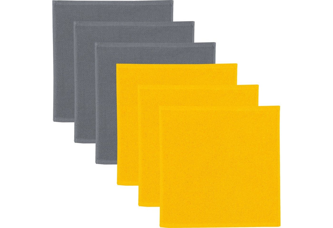 Erwin Müller Geschirrtuch Spültuch 2-farbig 6er-Pack, Baumwolle Uni von Erwin Müller