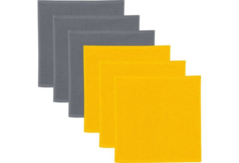 Erwin Müller Geschirrtuch Spültuch 2-farbig 6er-Pack, Baumwolle Uni von Erwin Müller