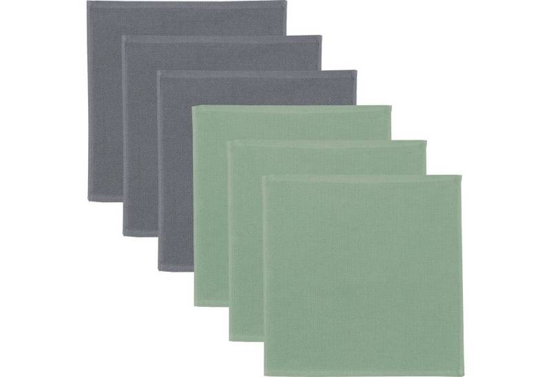 Erwin Müller Geschirrtuch Spültuch 2-farbig 6er-Pack, Baumwolle Uni von Erwin Müller