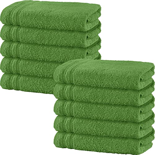 Erwin Müller Handtuch 10er-Pack Heidelberg 100% Baumwolle apfelgrün Größe 50x100 cm - saugstark, gut trocknend, kompakt, leichte Qualität - ideal für Sport, Strand, Reisen von Erwin Müller