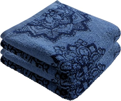 Erwin Müller Handtuch Bühl 2er-Pack blau/dunkelblau Größe 50x100 cm - besonders flauschig, voluminös, äußerst saugfähig von Erwin Müller
