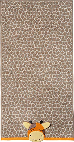 Erwin Müller Kinder-Handtuch Giraffe Walk-Frottier Hellbraun/Natur Größe 50x100 cm - weich, saugstark, strapazierfähig, mit beidseitige Schlaufen von Erwin Müller