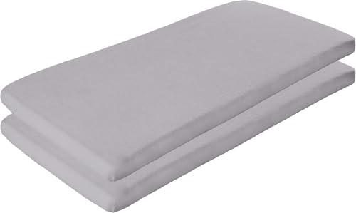 Erwin Müller Kinder-Spannbettlaken 2er-Pack, Spannbetttuch Erding Frottee-Stretch, grau Größe 60x120-70x140 cm - hautsympathisch, kuschelig, Rundumgummi, Liegefläche aus Baumwolle von Erwin Müller
