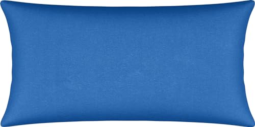 Erwin Müller Kissenbezug, Kissenhülle Single-Jersey Murnau - bügelfrei, strapazierstark, elastisch, mit Reißverschluss - blau Größe 40x80 cm von Erwin Müller