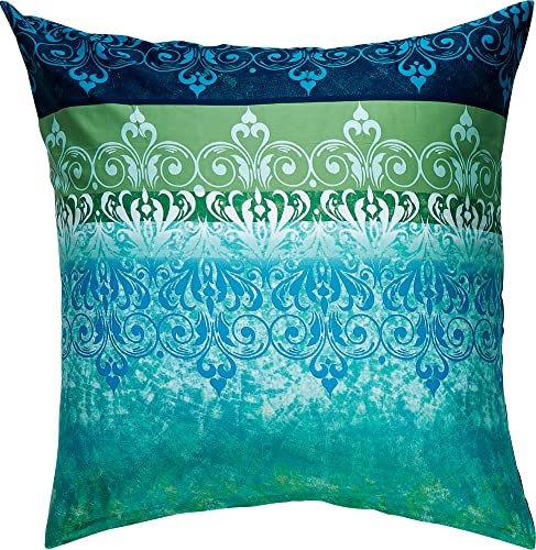 Erwin Müller Kissenbezug Flanell Wendekissenbezug blau Größe 80x80 cm - für die kühle Jahreszeit, mollig warm, temperaturregulierend, mit Reißverschluss von Erwin Müller