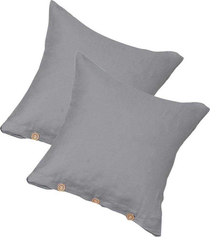 Erwin Müller Kissenbezug Kuschelkissenbezug "Deggendorf" 2er-Pack, Halbleinen Uni von Erwin Müller