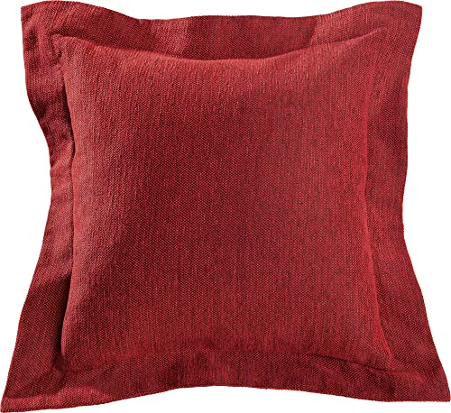 Erwin Müller Kissenhülle Chenille-Jacquard rot/schwarz Größe 40x40 cm von Erwin Müller