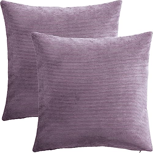 Erwin Müller Kissenhülle Glasgow 2er-Pack Cord Lavendel Größe 40x40 cm von Erwin Müller